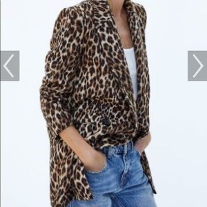 Zara leopard print oversized jacket